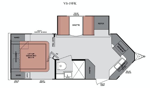 RV Rental Denver Travel Trailer Viewfinder floor plan